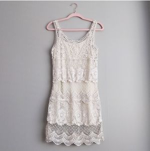 American Eagle Crotchet Shell Slip Dress